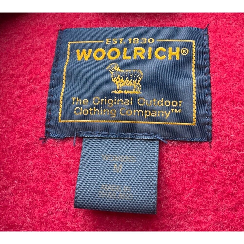 Woolrich Womens Sz Medium Pea coat Wool blend Ruby Red Double breasted - Picture 4 of 11